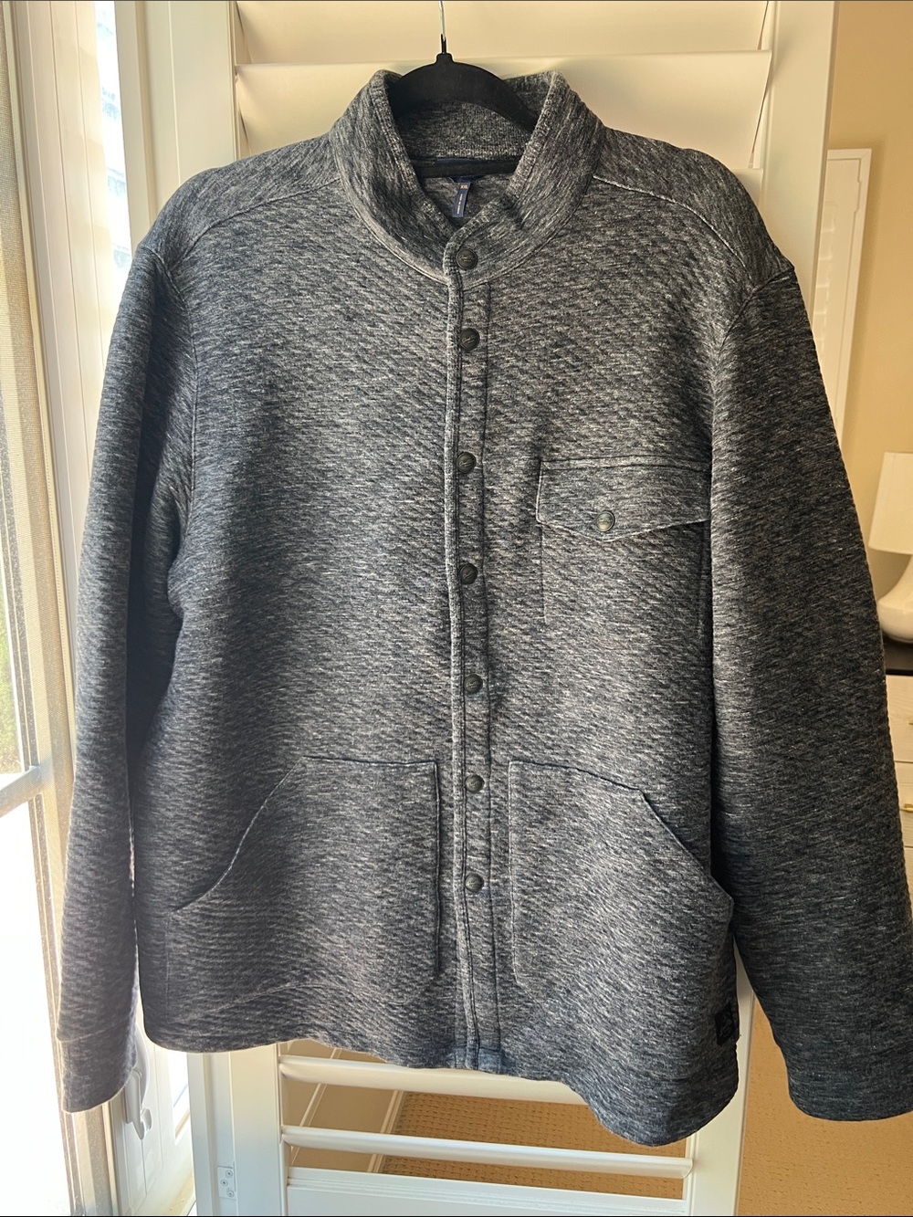 Good Man Brand Men's Gray Snap-Front Quilted Shirt Jacket